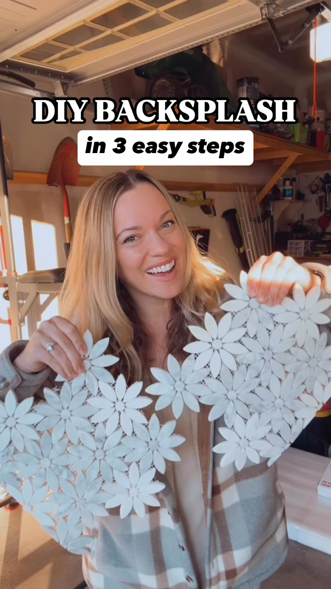 Tile Backsplash| Flower Tile Backsplash| How to Tile| 3 Easy Steps to Tile| How to Grout| Mussel Bound| Tutorial on Backsplash| Bathroom Decor Ideas| Cozy Bathroom 

#LTKHome