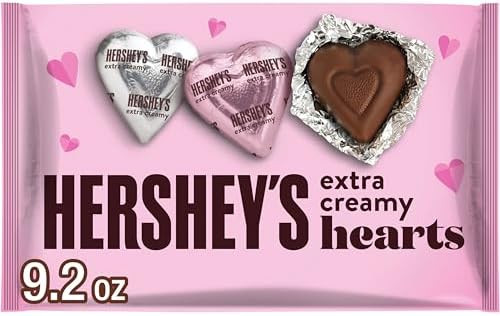 HERSHEY'S Milk Chocolate Hearts, Valentine's Day Candy Bag, 9.2 oz | Amazon (US)