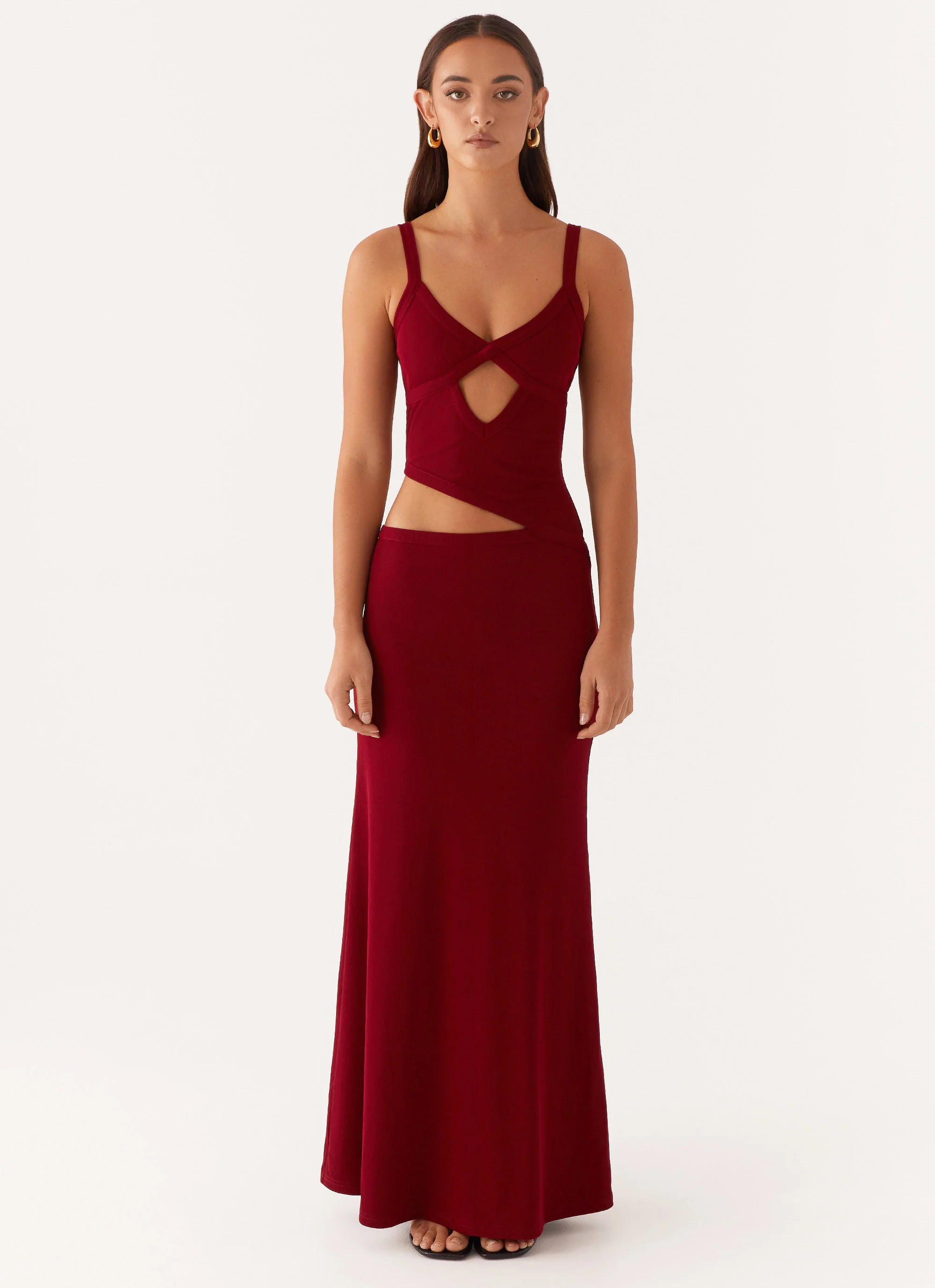 Jocelyn Maxi Dress - Maroon | Peppermayo (Global)
