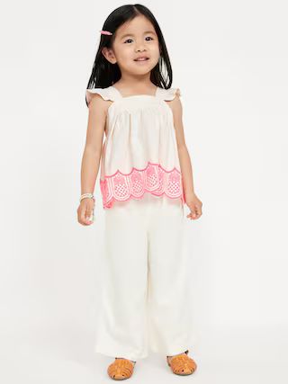 Sleeveless Linen-Blend Top and Wide-Leg Pants Set for Toddler Girls | Old Navy (US)