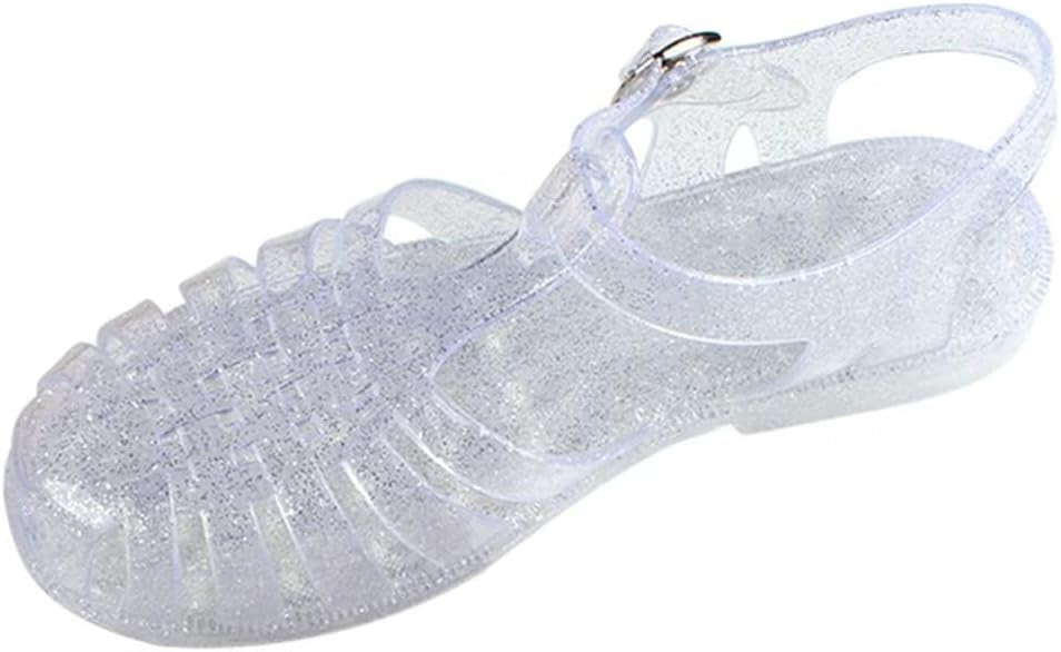 Hee grand Crystal Jelly Heel Sandals for Women Summer Beach Jelly Shoes | Amazon (US)