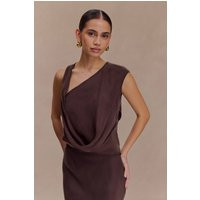 Violeta Asymmetric Top - Dark Chocolate I MESHKI I Size S | MESHKI US