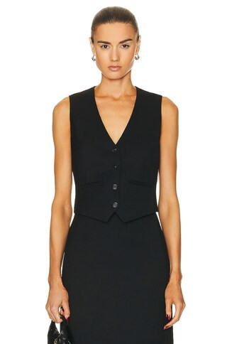 WARDROBE.NYC Tailored Vest in Black - Black. Size XXS (also in XS). | FWRD 