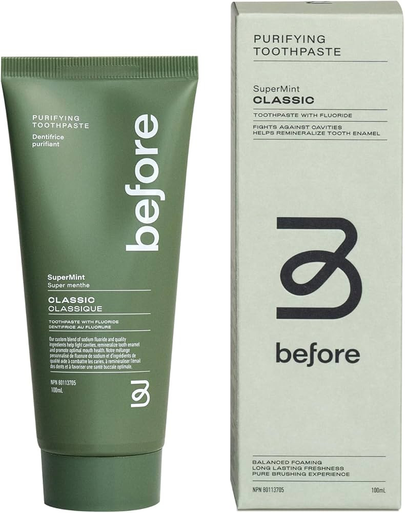 Before Natural Classic Toothpaste, Purifying Vegan Ingredients for Mouth Health, Balanced Foaming... | Amazon (CA)