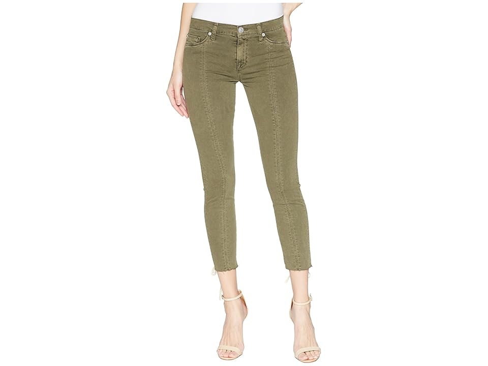 Hudson Jeans Nico Mid-Rise Crop Lace-Up Skinny Pants in Crushed Olive (Crushed Olive) Women's Casual Pants | 6pm