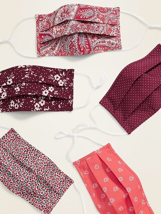 Variety 5-Pack of Triple-Layer Cloth Face Masks for Adults (with Ear Adjusters) | Old Navy (US)