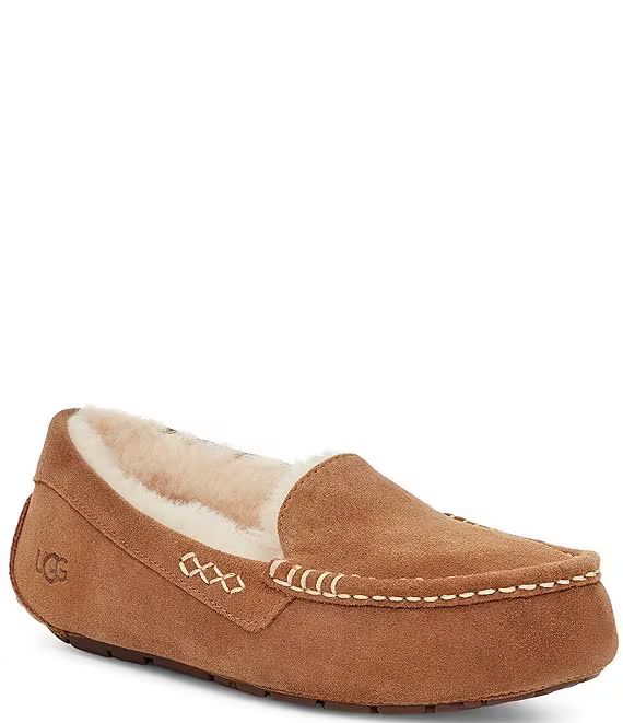 UGG® Ansley Water Resistant Suede Wool Lined Slippers | Dillard's