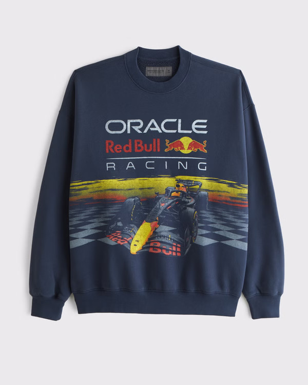 Men's Oracle Red Bull Racing Graphic Crew Sweatshirt | Men's Tops | Abercrombie.com | Abercrombie & Fitch (US)