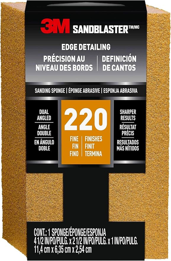 3M SandBlaster Dual Angle Sanding Sponge 4.5 in. x 2.5 in. x 1 in., 1/Pack | Amazon (US)