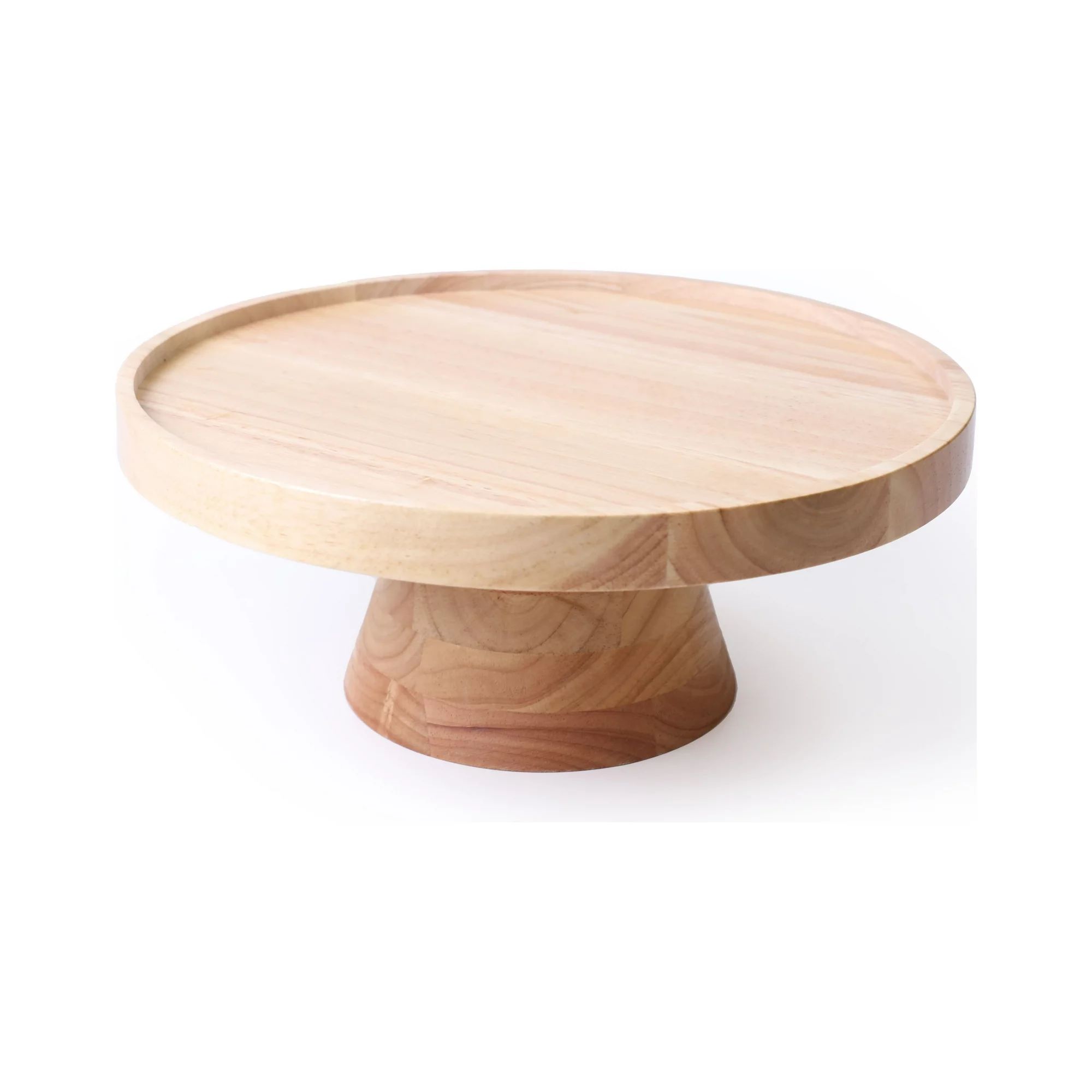 Better Homes & Gardens Rubber Wood Cake Stand, 12.52IN Dia x 5IN H, 3.9 lb, Natural Wood Color | Walmart (US)