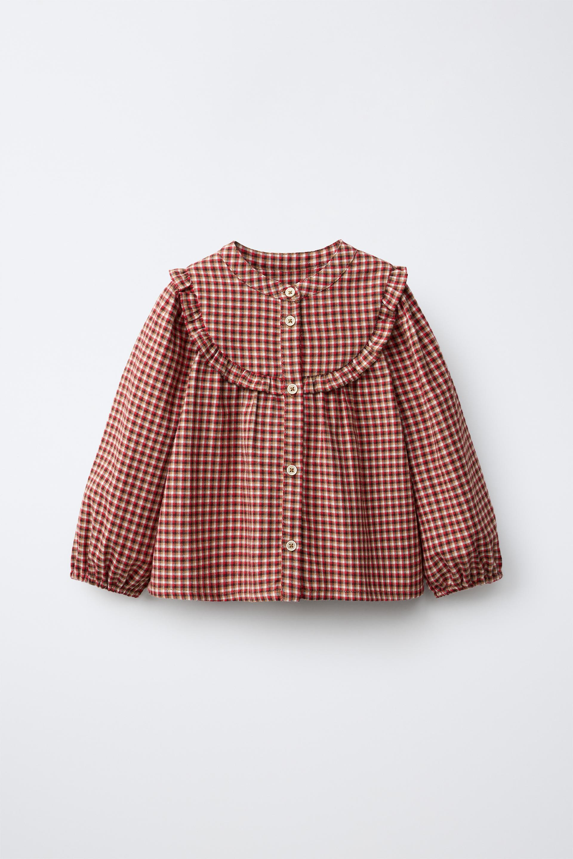 Zara - Checked Shirt - Red - 3 Years (38,6 Inches) - Kids | Zara US