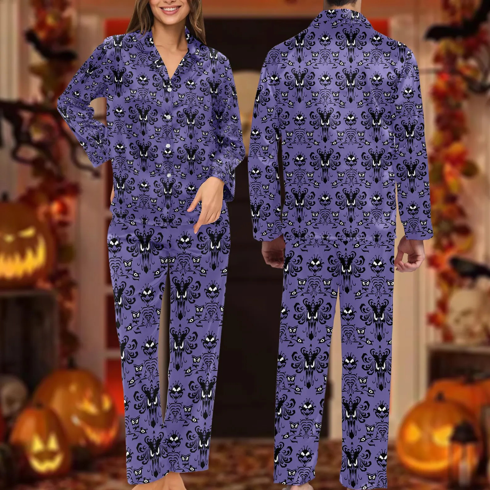 Wdw Haunted Mansion Halloween Pajamas, Hitchhiking Ghosts Unisex Pajamas Set, Wdw Horror Movie Ha... | Etsy (Global)