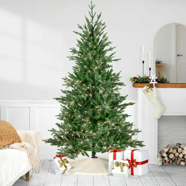 9' Pre-Lit Grande Spruce Artificial Christmas Tree Clear Lights | Walmart (US)