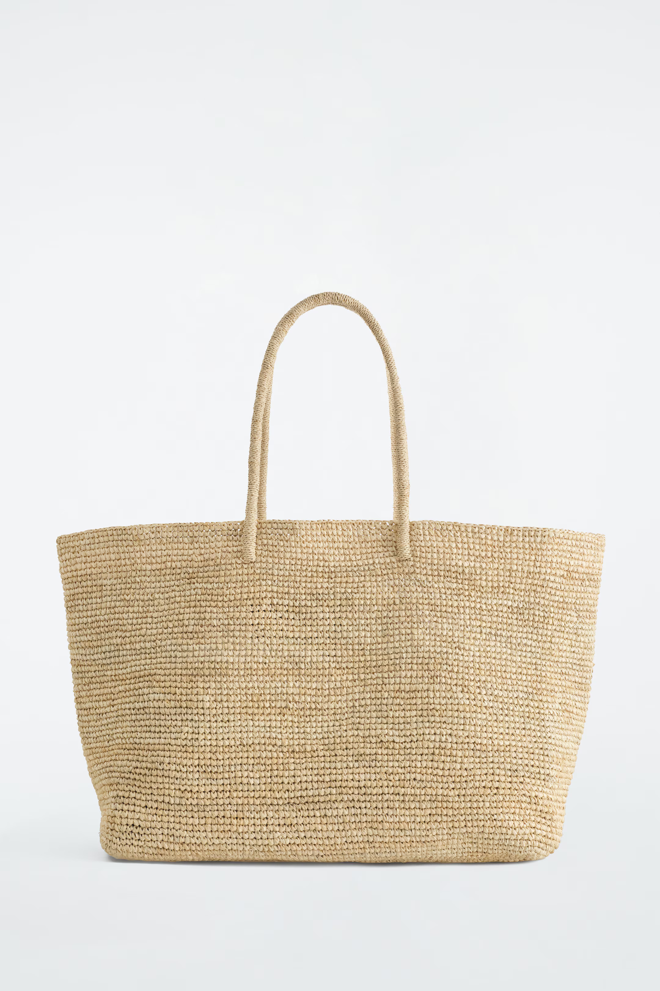 OVERSIZED HAND-WOVEN TOTE BAG - RAFFIA - BEIGE | COS | COS UK
