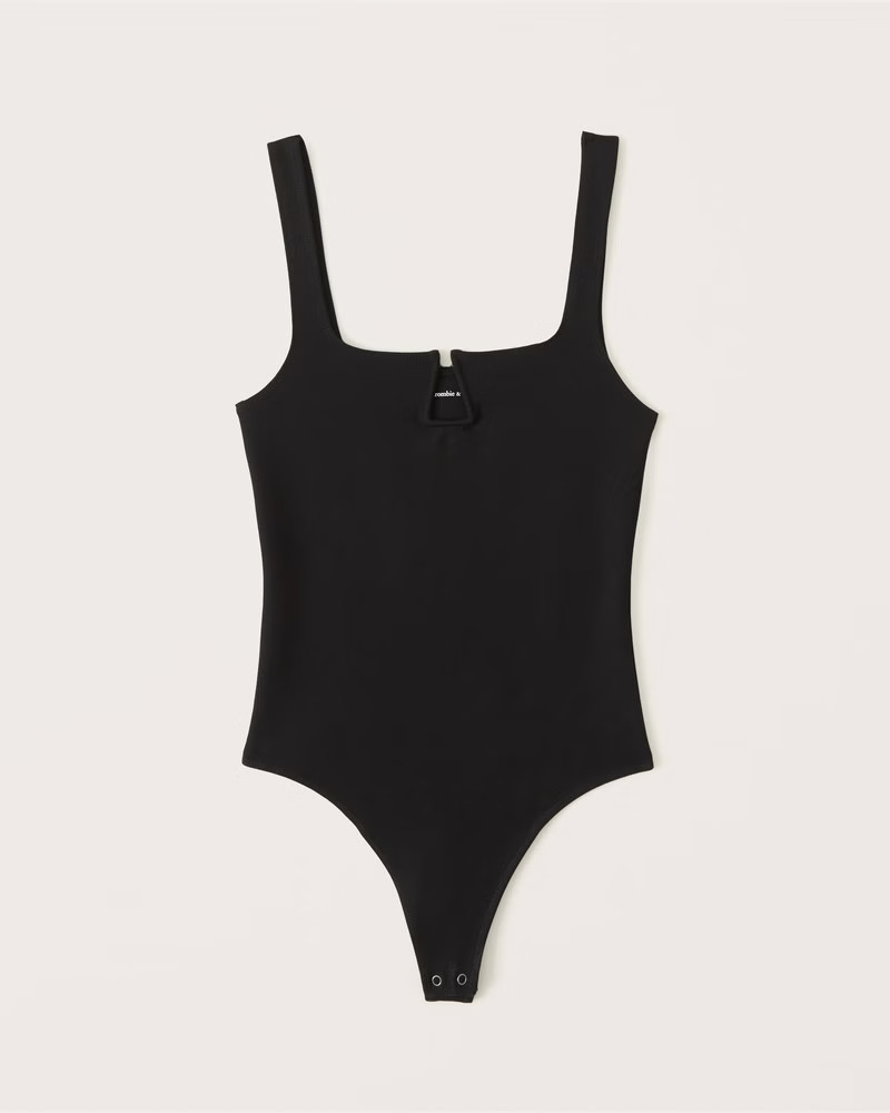 Ponte Notch-Neck Bodysuit | Abercrombie & Fitch (US)