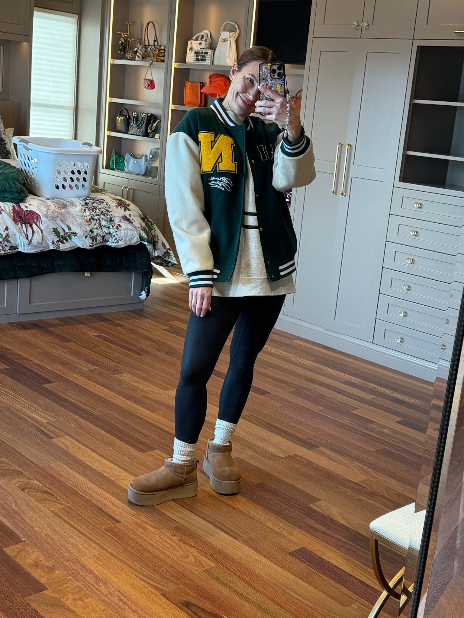 Lululemon leggings
Dressed in Lala sweatshirt
Nordstrom jacket 
UGG boots
Bambi's socks

#LTKootd #LTKOver40 #LTKdayinmylife