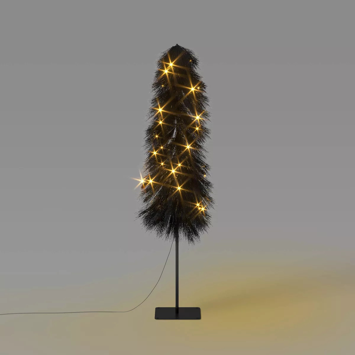 5' LED Lit Black Faux Alpine Balsam Fir Halloween Tree with Warm White Dewdrops Novelty Light - H... | Target