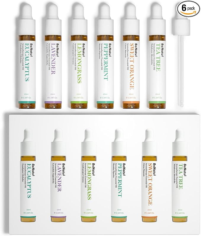Essential Oils Set (Eucalyptus, Lavender, Lemongrass, Peppermint, Tea Tree, Orange) for Diffuser,... | Amazon (US)