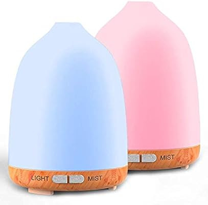 Diffusers for Essential Oil 2 Pack Wood Grain 120ML Essential Oil Diffuser Ultrasonic Aromatherap... | Amazon (US)
