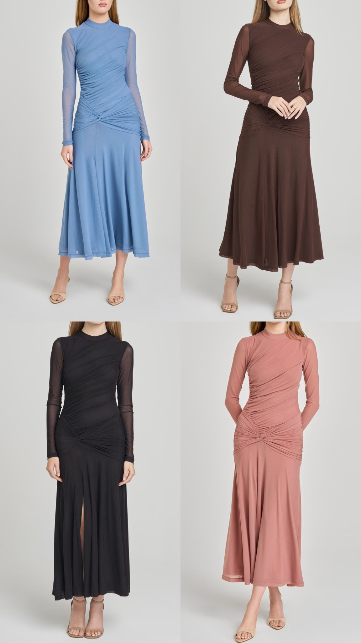 Ruched long sleeve mesh dress perfect for baby shower of wedding guest dresses 

#LTKootd