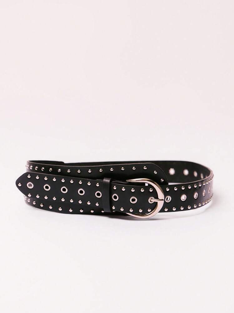 MUSERA Embellished Studded PU Belt Edgy Fun For Festival | SHEIN