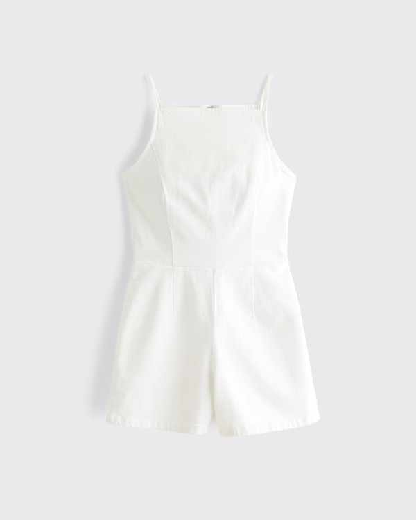 Apron Denim Romper | Abercrombie & Fitch (US)