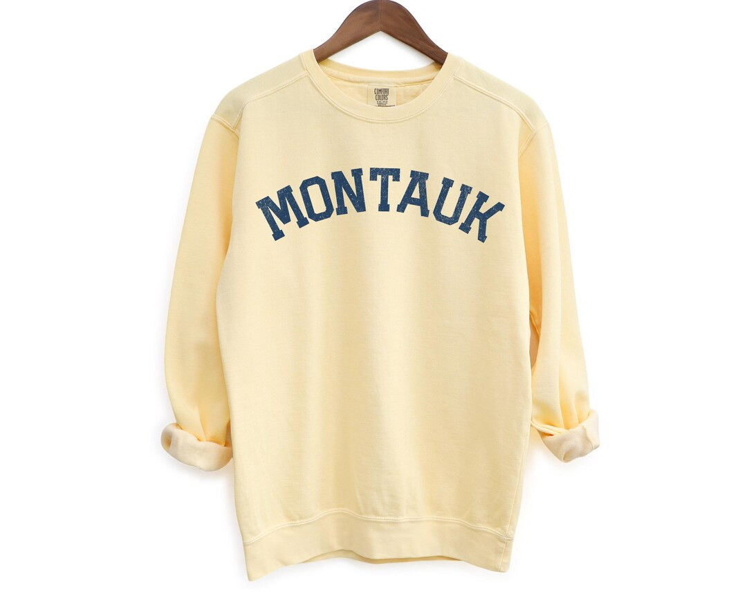 Montauk Comfort Colors Crewneck Sweatshirt | Vintage Faded Grunge Style Pullover Sweater | Hampto... | Etsy (US)