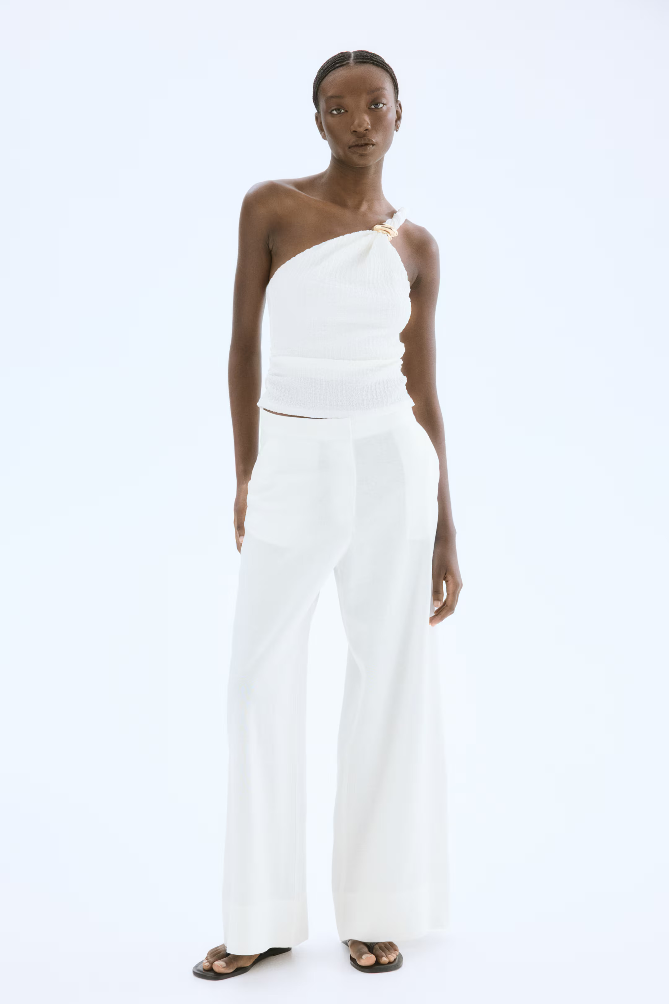 Wide linen-blend trousers | H&M (UK, MY, IN, SG, PH, TW, HK)