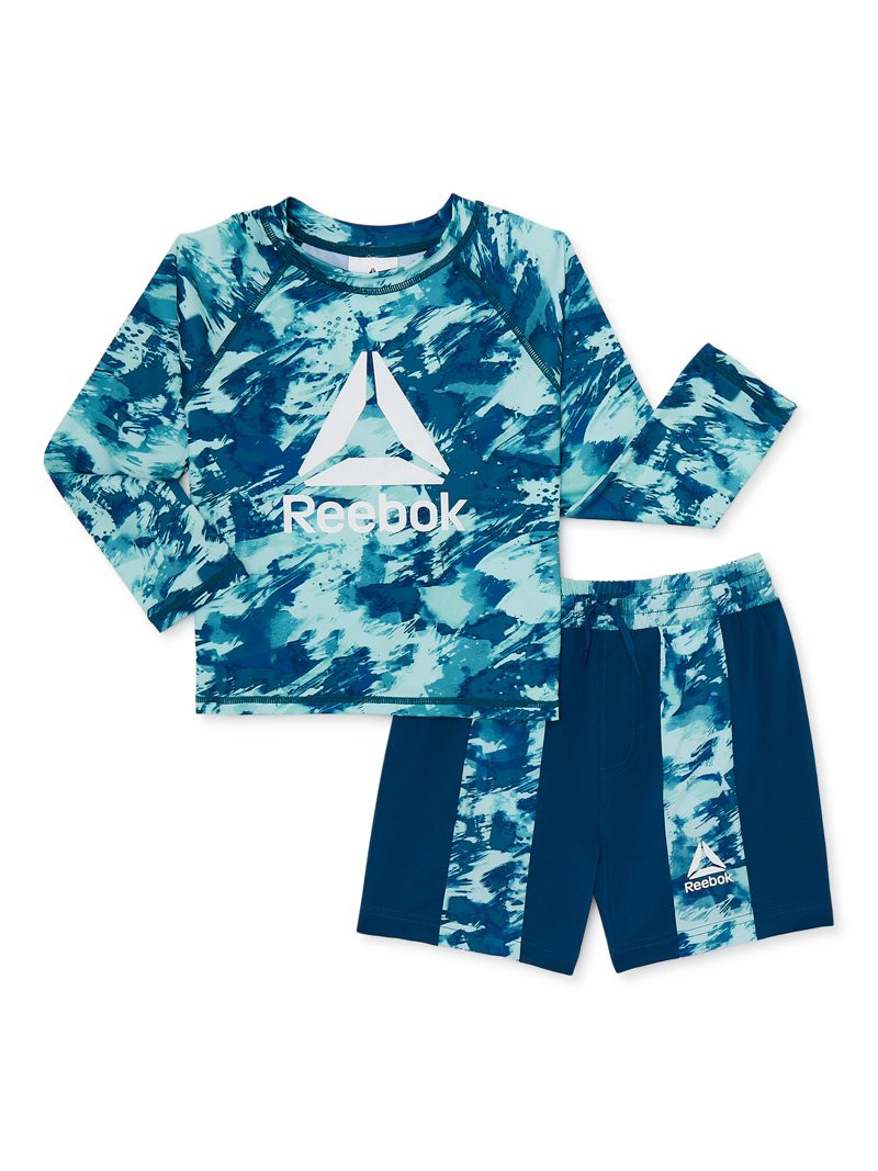 Reebok Toddler Boys Long Sleeve Rashguard and Swim Trunks Set with UPF 50+, 2-Piece, Sizes 2T-5T,... | Walmart (US)