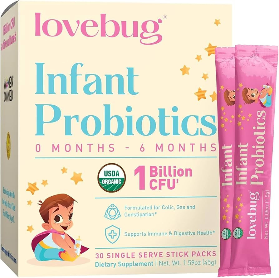 Lovebug Infant Probiotics 0-6 Months - USDA Organic Probiotics for Babies, Supports Baby Gas, Col... | Amazon (US)