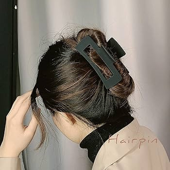 Black Hair Claw Clips for Women Girls, Large 4.2" Matte Rectangle Nonslip Jaw Clips for Thick and... | Amazon (US)