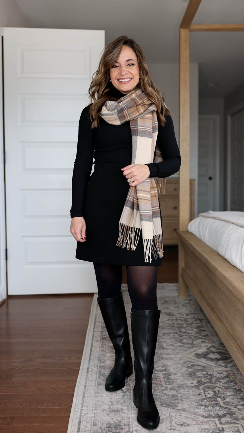 Thanksgiving outfits by style! 

Dressed up in black: 
Skirt (Other Stories): 2 size up 
Turtleneck (Aritzia): xxs 
Tights (Sheertex): xxs 
Scarf (Quince) 
Boots (Duo): size up 1/2 size 
Coat (Aritzia): xxs | tts | sleeves are long | I mis buttoned it, hem is not meant to be uneven, oops! 

My measurements for reference: I’m 4’10” and 105lbs. My bust, waist, and hip measurement is 32”, 24”, and 36”.

#LTKSeasonal #LTKPetite #LTKHoliday