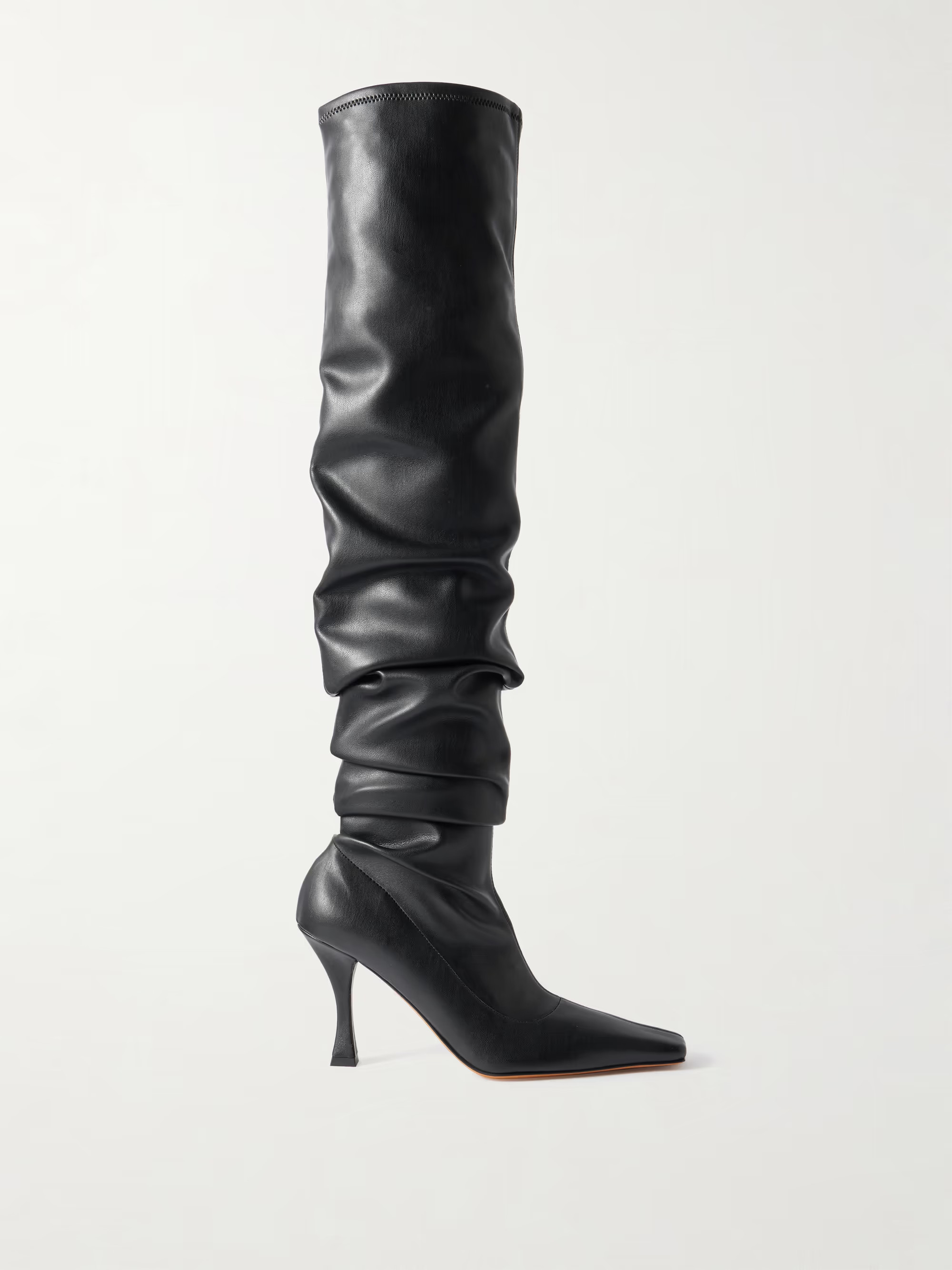 Trap ruched leather over-the-knee boots | NET-A-PORTER (UK & EU)