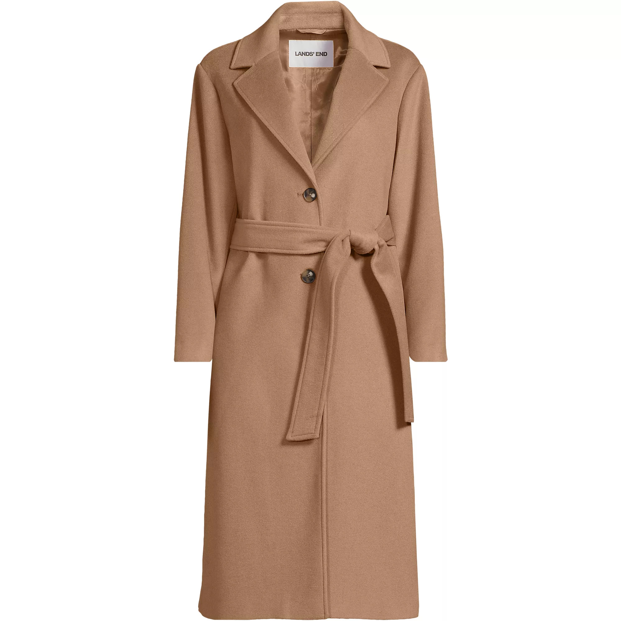 Women's Wool Wrap Long Coat | Lands' End (US)