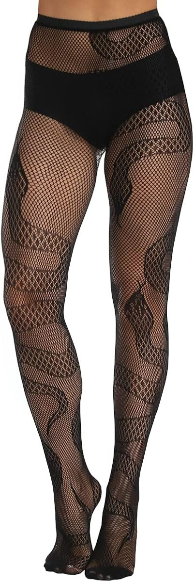 Buitifo Women Sexy Tights Patterned Fishnet Stockings Thigh High Pantyhose Leggings | Amazon (US)