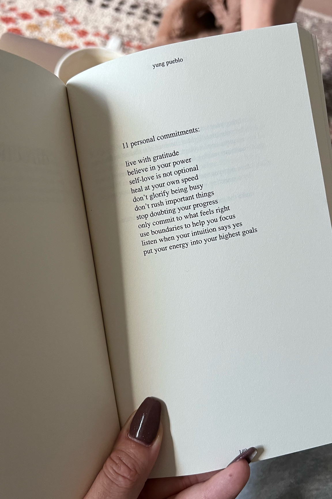 Current morning read, just a page every morning. A nice little reminder of the day. The way forward by Yung Pueblo.