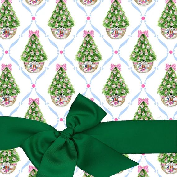 Read the full title
    Chinese Familia Rose Medallion Inspired Christmas Tree Wrapping Paper | C... | Etsy (US)