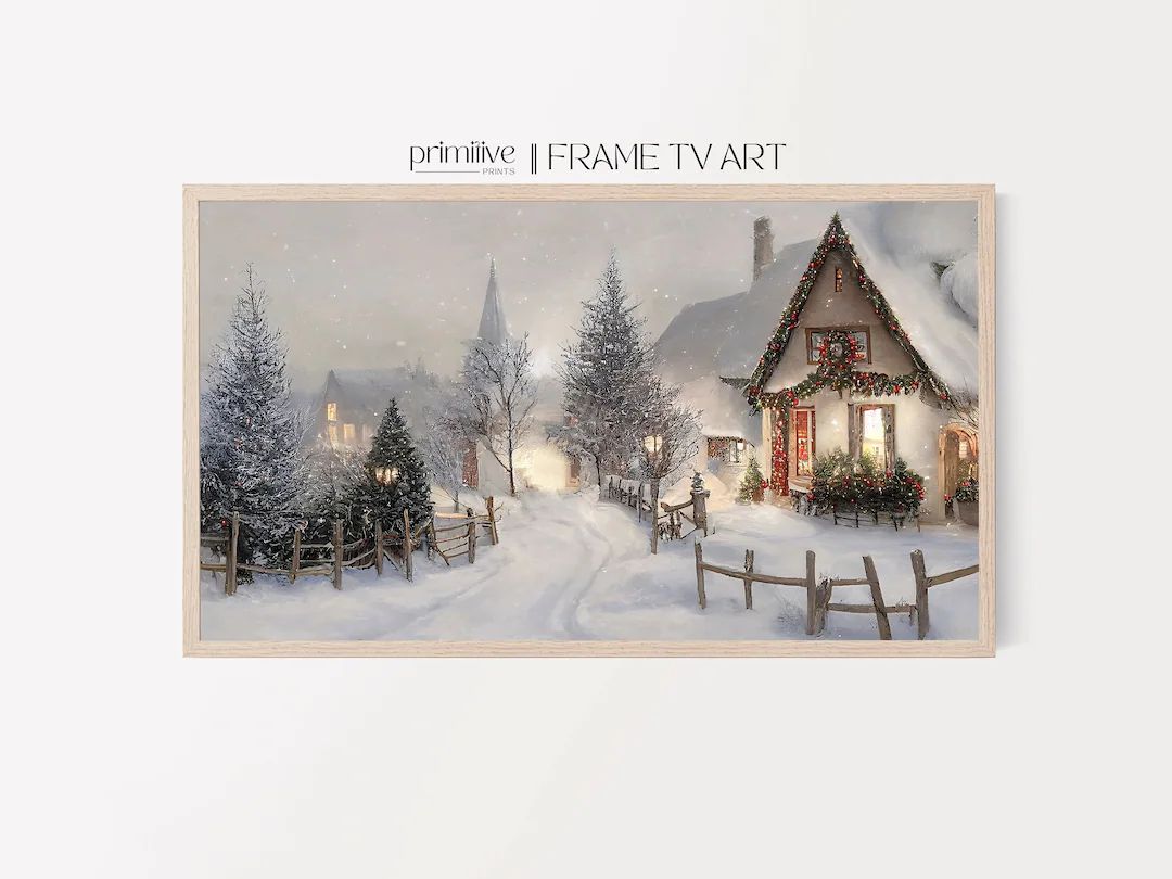 Winter Village Samsung Frame TV Art Christmas TV Art Festive - Etsy | Etsy (US)