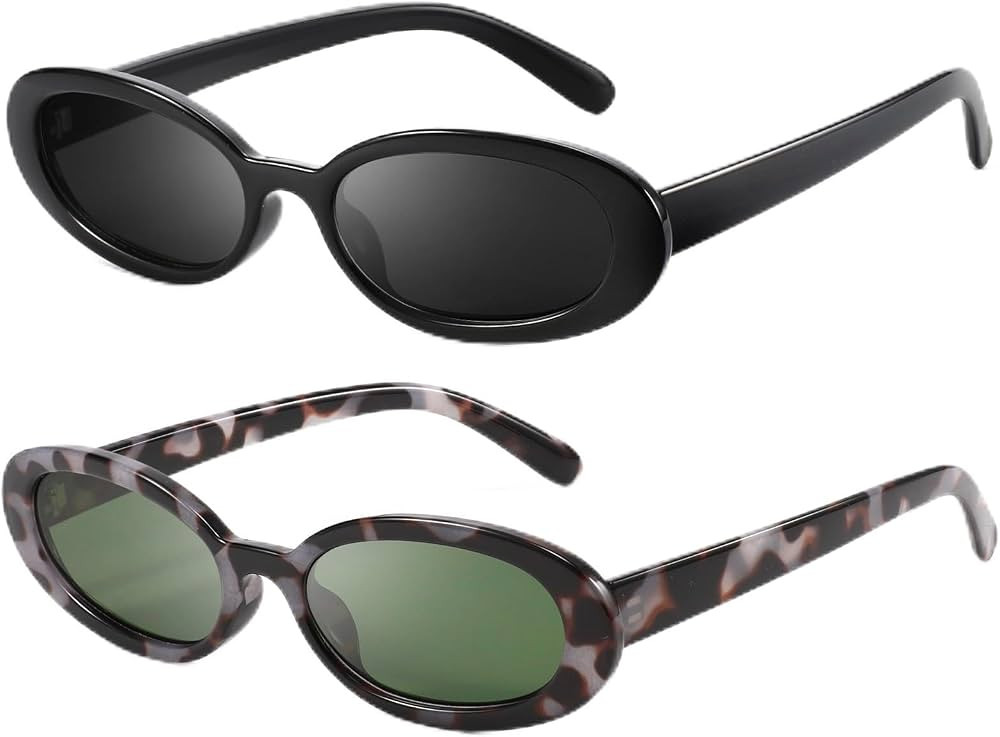 DANAMY Sunglasses Womens Retro Oval Sunglasses for Women Men Fashion Small Oval Sun Glasses 90s V... | Amazon (US)