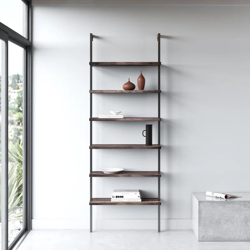 Mederos 85'' H x 30'' W Steel Ladder Bookcase | Wayfair North America