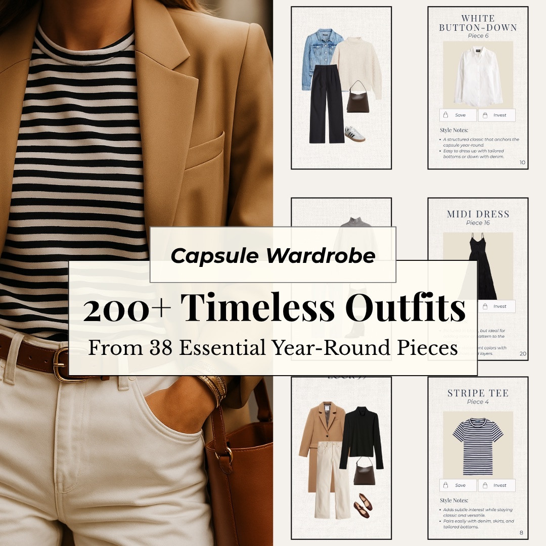 25% off the Year-round capsule wardrobe 🤍

A 38-piece capsule wardrobe with 200+ outfit ideas designed to make getting dressed easier in every season. Classic, versatile pieces you can mix and match for work, weekends, church, travel, and everyday mom life.

Perfect if you’re searching for a year-round capsule wardrobe, classic wardrobe basics, mom capsule wardrobe, minimalist closet, or outfit ideas for every season.

#LTKCapsuleWardrobe #LTKClassicStyle #LTKMomStyle #LTKStyleTip #LTKSeasonal

#LTKootd #LTKSeasonal #LTKSaleAlert