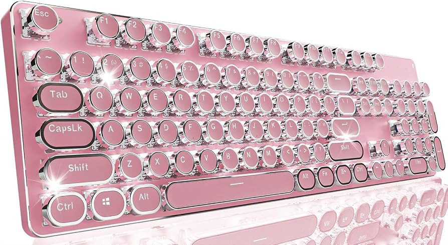 TK950 Typewriter Wireless Mechanical Keyboard, Aesthetic Tri-Mode Bluetooth/2.4G/Wired Retro Punk... | Amazon (US)
