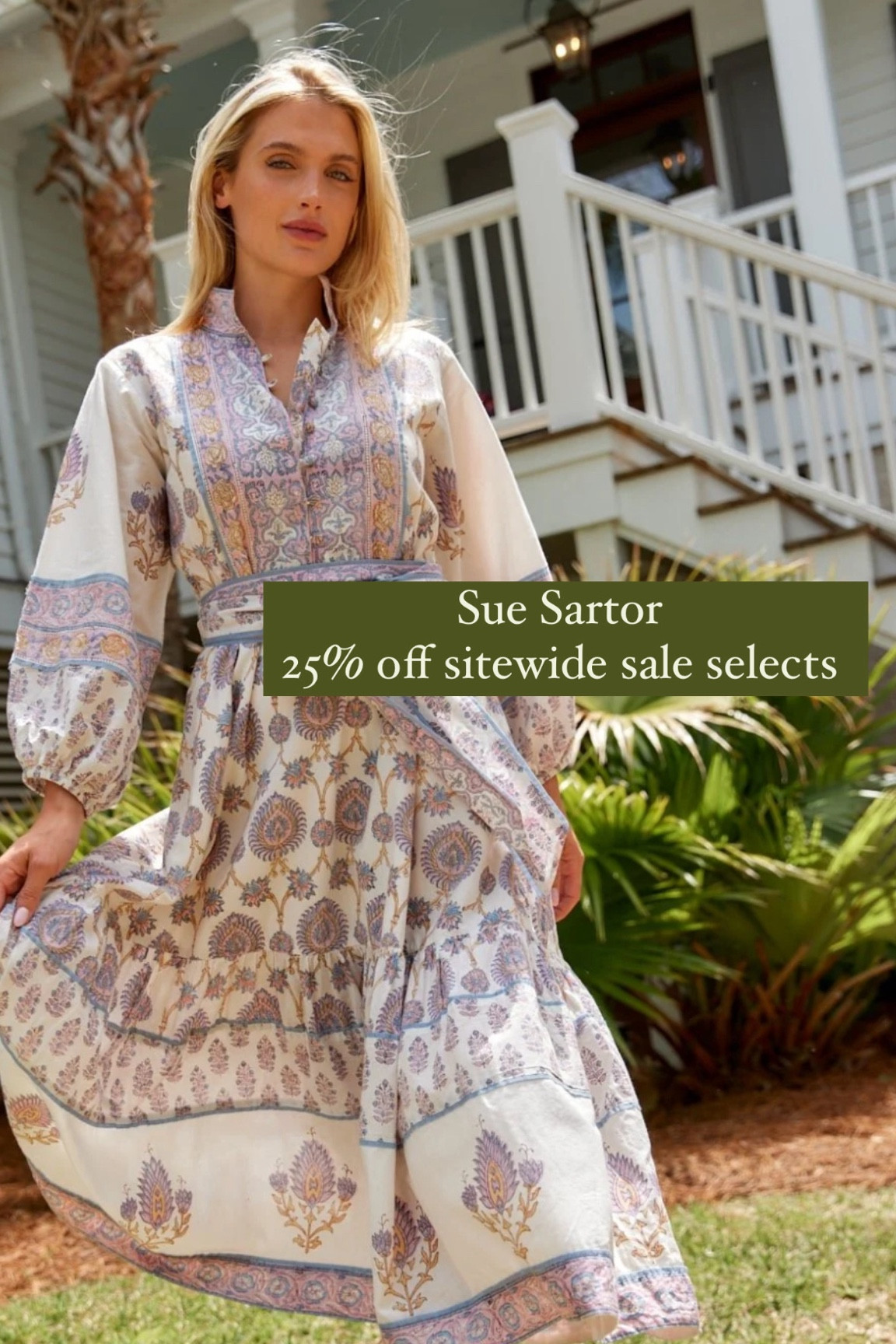 Sue Sartor is 25% off sitewide for Memorial Day with discount code: Sale25! 

I own several of her dresses and adore the silhouette, patterns, and the entrepreneur behind the brand. 
