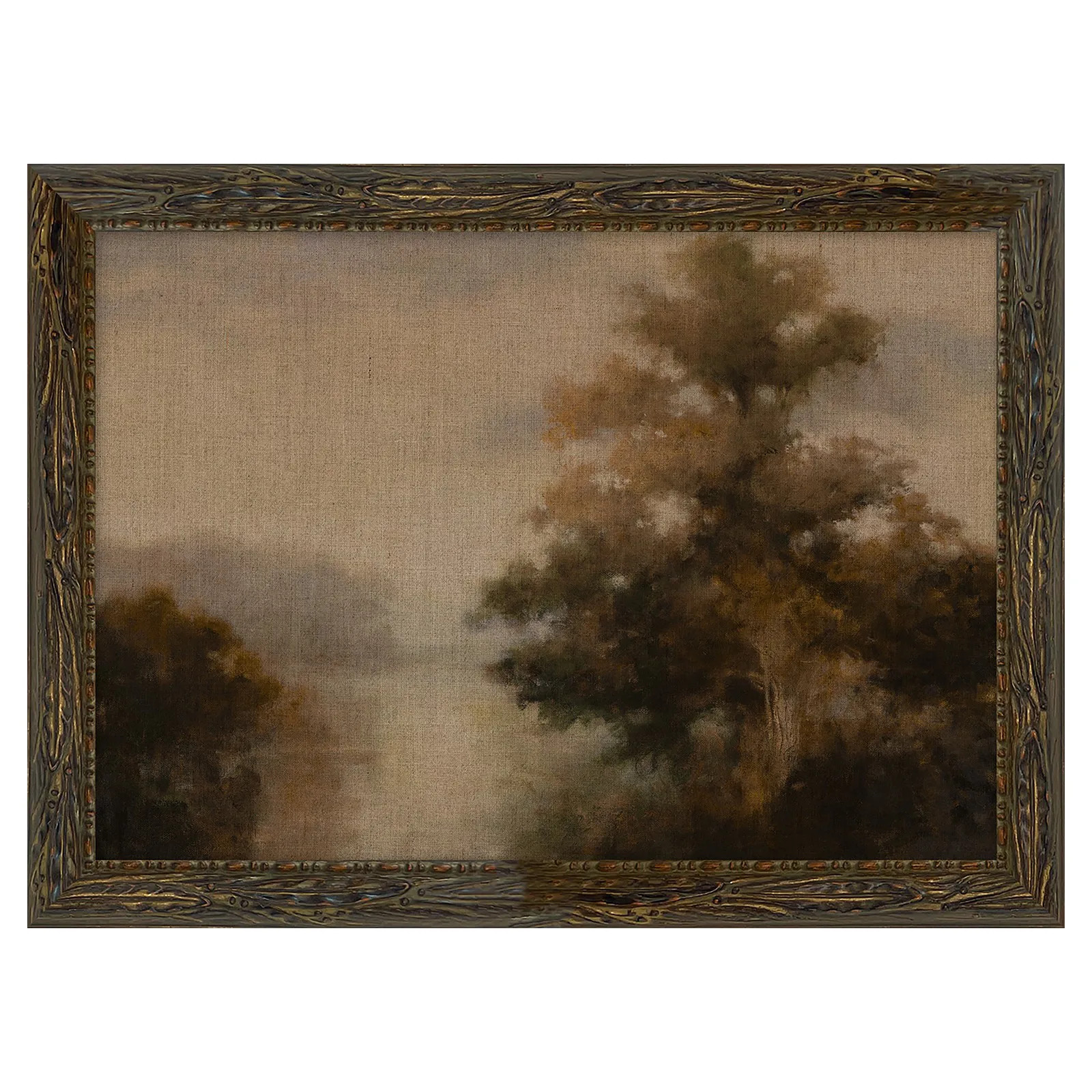Hale Traditional Brown Landscape Distressed Wood Frame Painting - 14x19 | Kathy Kuo Home