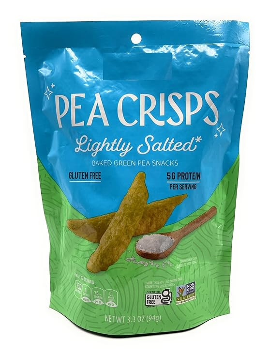 Pea Crisps Lightly Salted, Gluten Free and Non-GMO, Baked Green Pea Snacks, 5G Protein Per Servin... | Amazon (US)