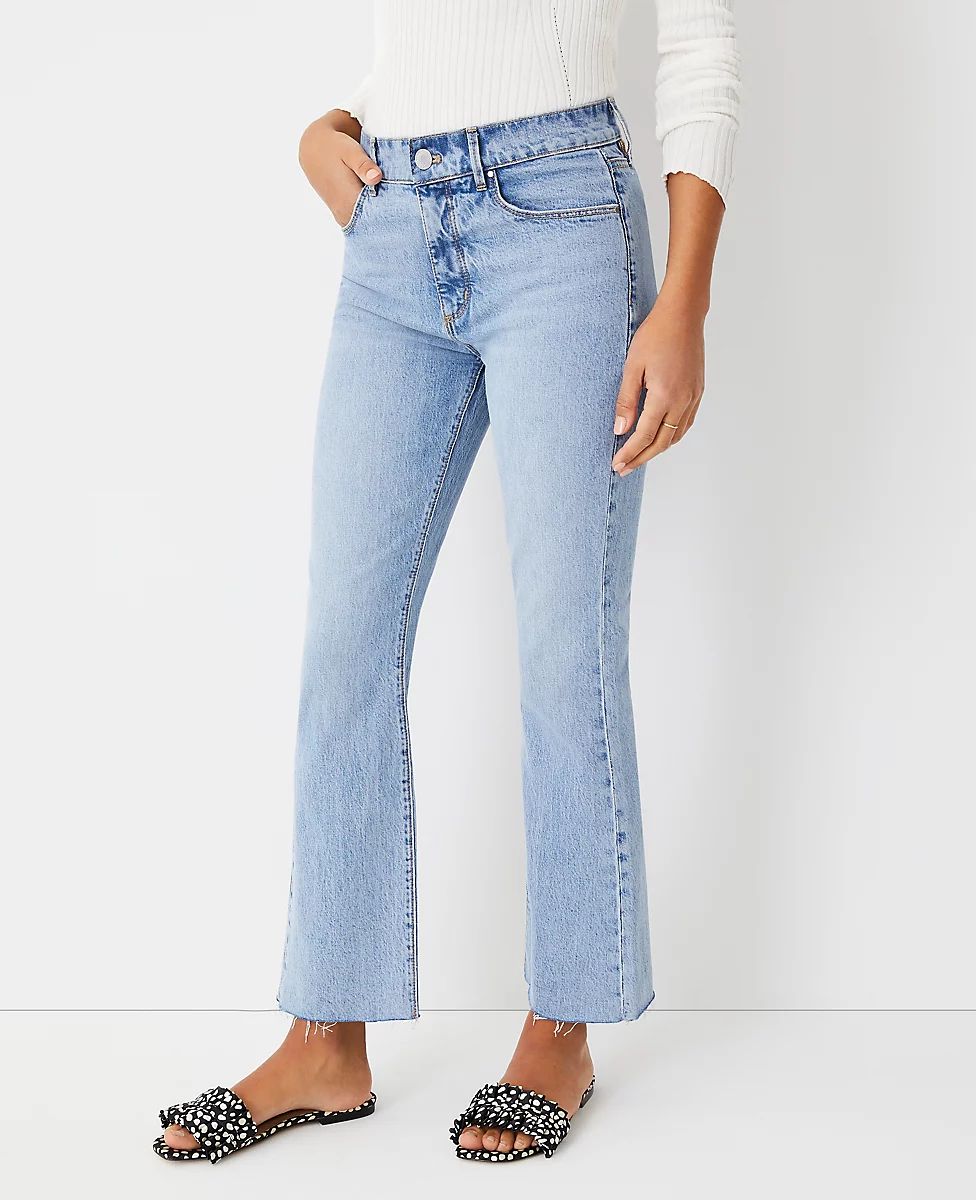 Sculpting Pocket High Rise Kick Crop Jeans in Vintage Indigo Wash | Ann Taylor (US)