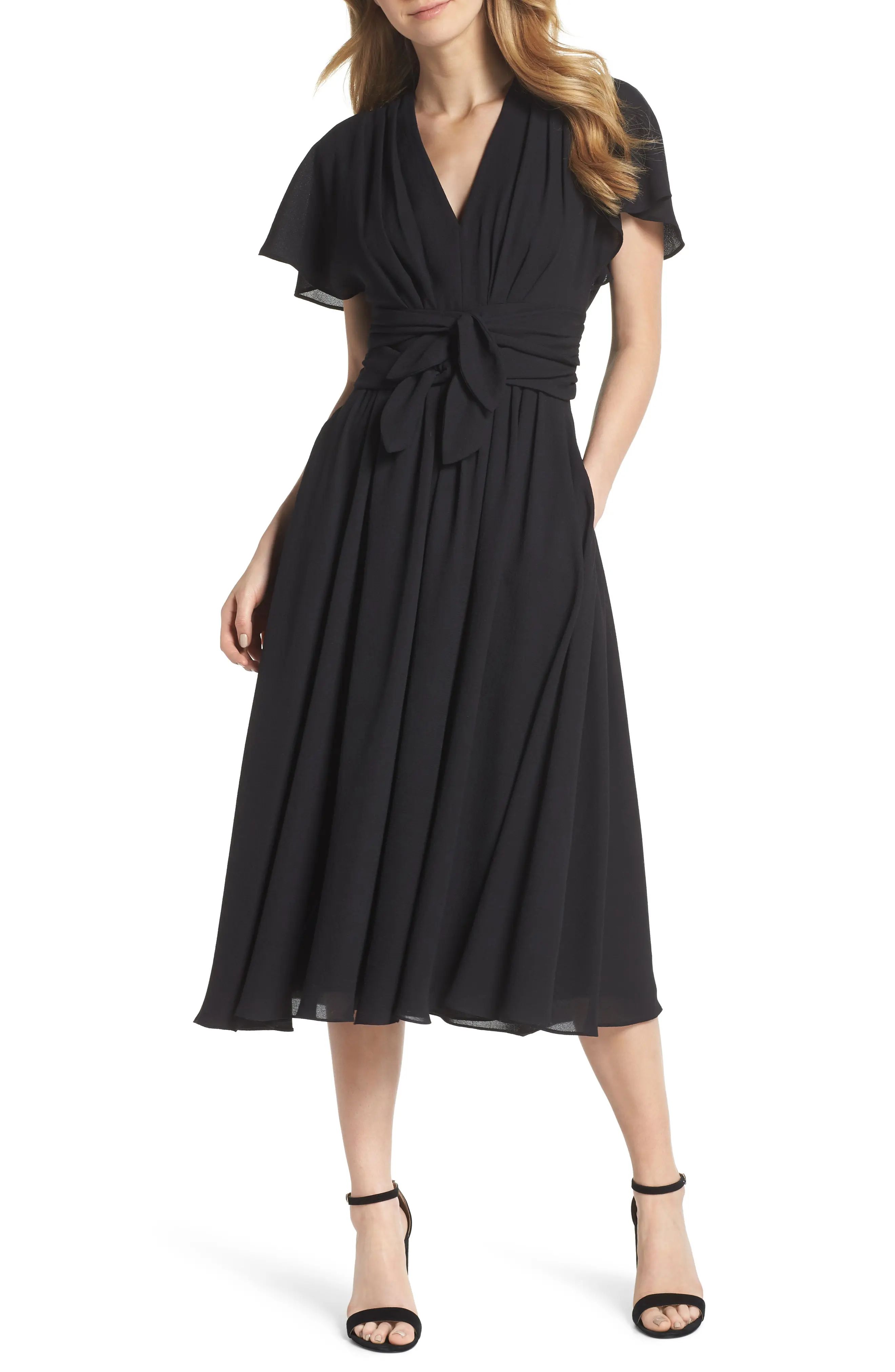 Gal Meets Glam Collection Jane Tie Waist Midi Dress (Nordstrom Exclusive) | Nordstrom