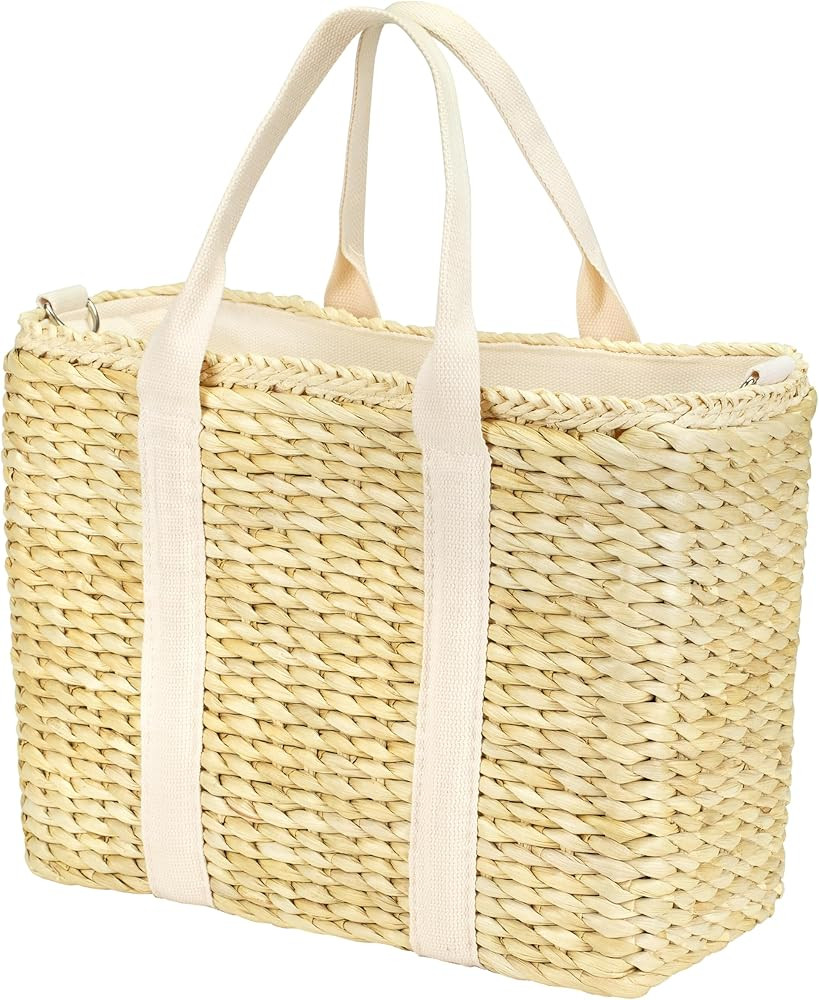 Insulated Beach Cooler Bag, Leak Proof, Premium Quality Corn Husk, Beach Bag, Pool Bag, Tote Bag,... | Amazon (US)