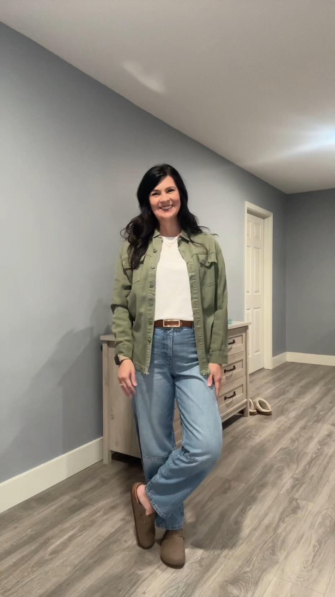 The very best barrel jeans for a day of appointments! These are such a soft denim and are so flattering. I paired them with this lightweight shacket to stay warm. 

#LTKWatchNow #LTKBeauty #LTKSaleAlert