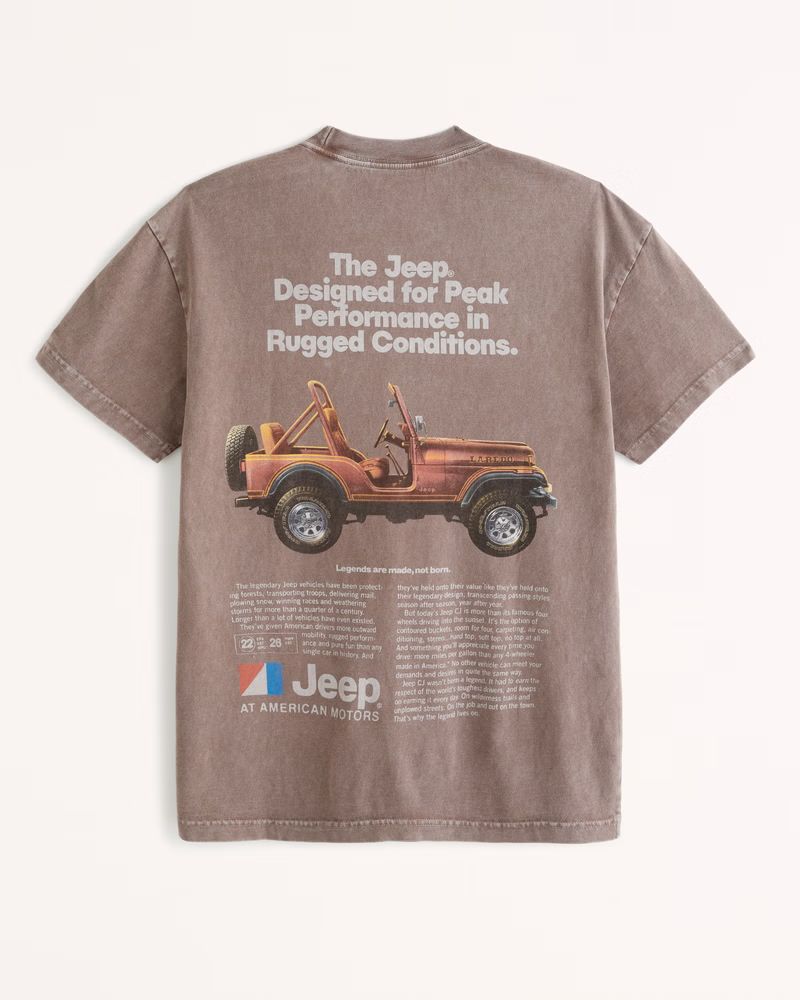 Abercrombie & Fitch Men's Jeep Graphic Tee in Brown Wash With Jeep Graphic - Size XL | Abercrombie & Fitch (US)